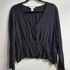 H&M Boho Style Blouse | Size 12 | Black